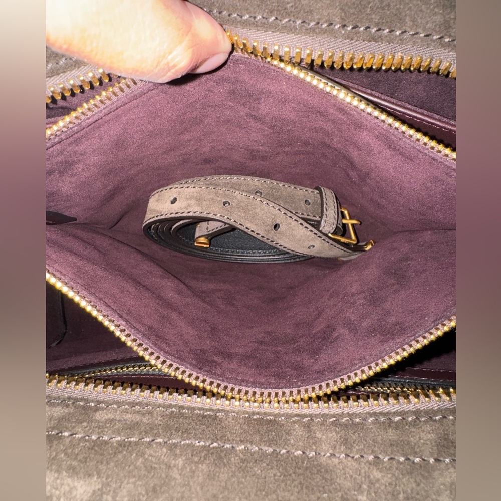 Metier London Private Eye Bag in Chocolate Suede - Picture 11 of 12